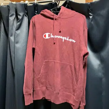 Champion 버건디 후드 부착 후드티