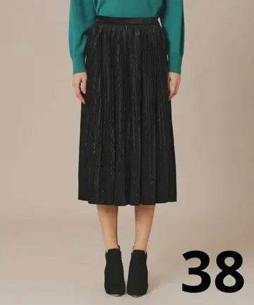 [택 포함 새상품] 매킨토시 런던 크러쉬 벨로아 플리츠 스커트 블랙