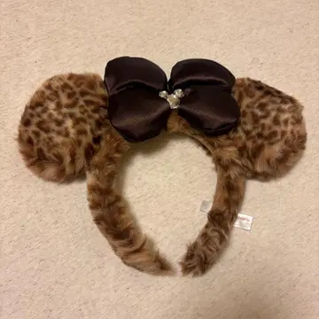 디즈니 머리띠 레오파드 무늬 브라운