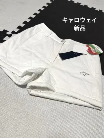 캘러웨이 화이트 퀼팅 숏팬츠