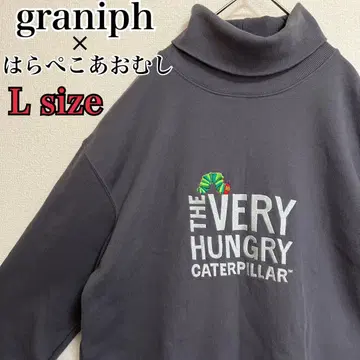 graniph 허기 워기 애벌레 맨투맨 하이넥 자수 그라니프 그레이