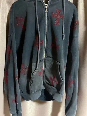 unknown 공급업체 십자가 후드티 큐빅 Y2K 그런지