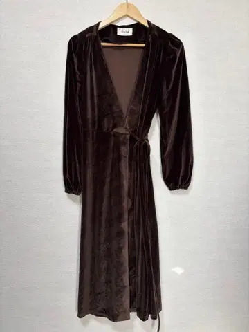 LiLou 벨로아 원피스 브라운 롱 원피스