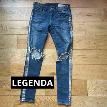 [ 무료배송 ] 스키니 데님 레전드 데미지 가공 청바지 팬츠