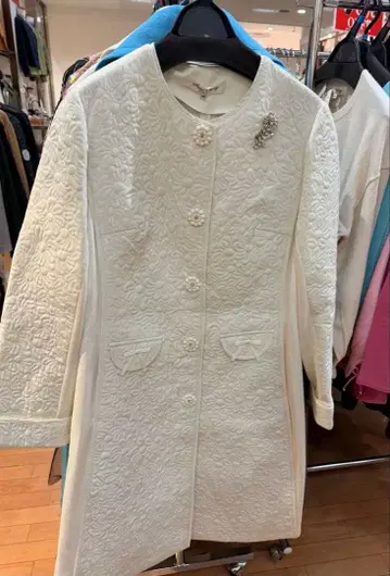 세일 상품,Super Beauty 노카라 코트 44 사이즈 화이트