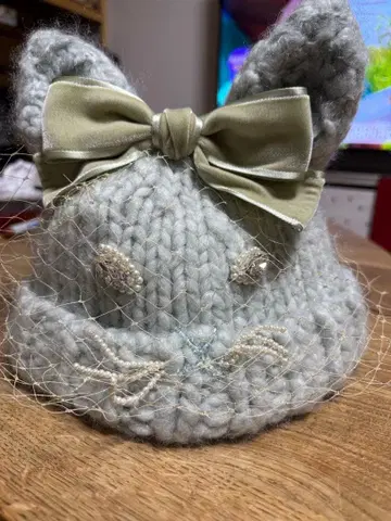 사쿠 튤 토끼 니트 모자