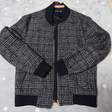 폴스미스 트위드 글렌체크 블루종 울 알파카 혼방