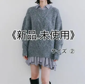 COCODEAL 케이블 니트 x 페플럼 셔츠 미니 원피스