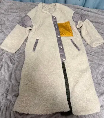 frapbois 크림색 보아 롱 코트