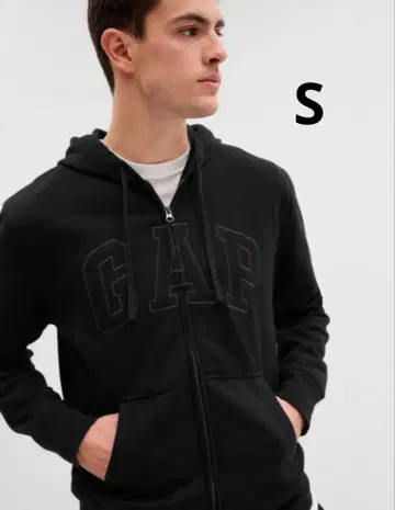 새상품 / 완판템 GAP 로고 지퍼 후드티 블랙 S