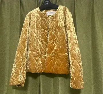 어나더 에디션 퀼팅 차이나 자켓 머스타드