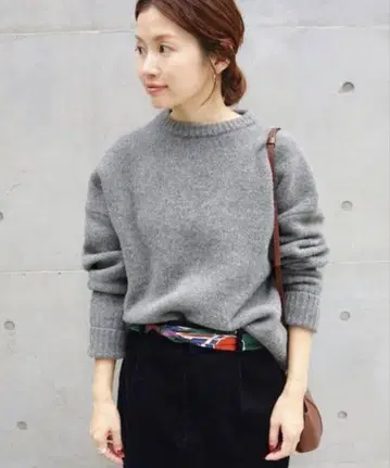 IENA AQUA 크루넥 스웨터 니트 이에나