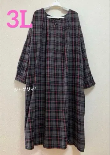 soulberry 체크 무늬 원피스 가을/겨울 플러스 사이즈 3L