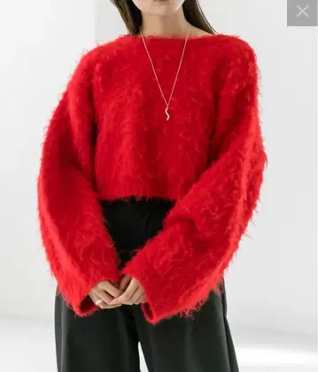 mystic 울 샤기 숏 니트