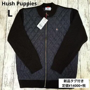 [ 새상품 ] Hush Puppies 소재 퀼팅 블루종 니트 L