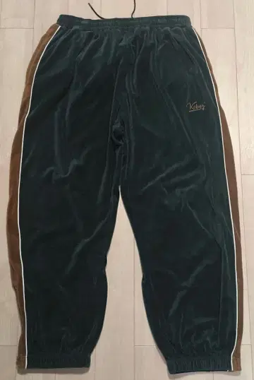 케보즈 Keboz 벨로아 와이드 팬츠 다크 그린