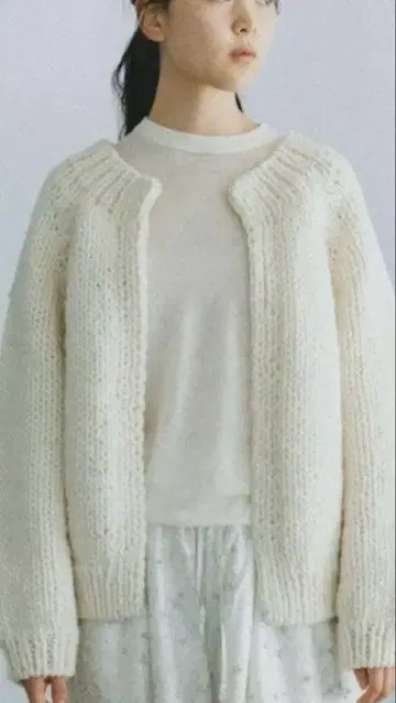 카구레 페루 니트 로우 게이지 가디건