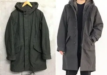 야마우치 방한 밀리터리 보아 후디드 자켓 코트