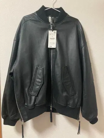 ZARA 블랙 가죽 자켓 M