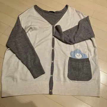 츠모리치사토 그레이 아이보리 가디건 편안한 착용감