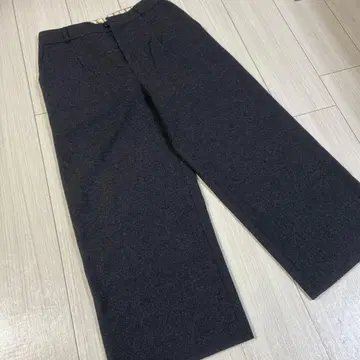 휴먼 우먼 울 팬츠 롱 턱 무지 L 그레이 클리닝