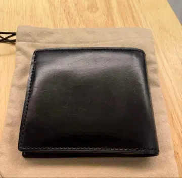 GANZO 쉘 코도반 2단 접이식 지갑 블랙