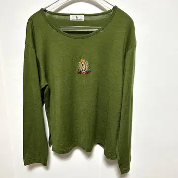 Roberta di Camevino 모스그린 자수 긴팔 T셔츠