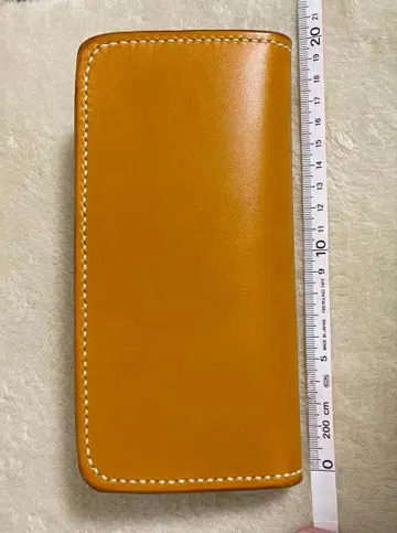 도치기 가죽 머스타드 컬러 장지갑
