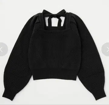 MOUSSY 백 리본 니트탑 ( F BLK )