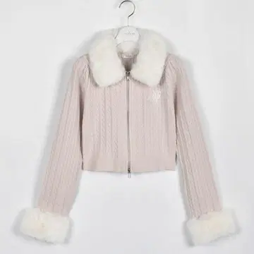 evelyn 케이블 지퍼 니트 후드티