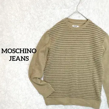 모스키노/리브 니트 스웨터 남성용 XL 베이지 캐주얼