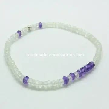 살짝 더한 자수정 x 문스톤 x 실버925 스톤 팔찌