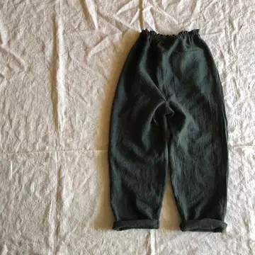 린넨울 몸빼 카키 그린