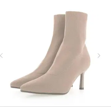 [ 새상품 ] 베이지 니트 부츠 스틸레토 하이힐 22.5