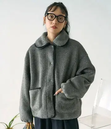 둥근 카라 컷 보아 자켓 프릭스스토어