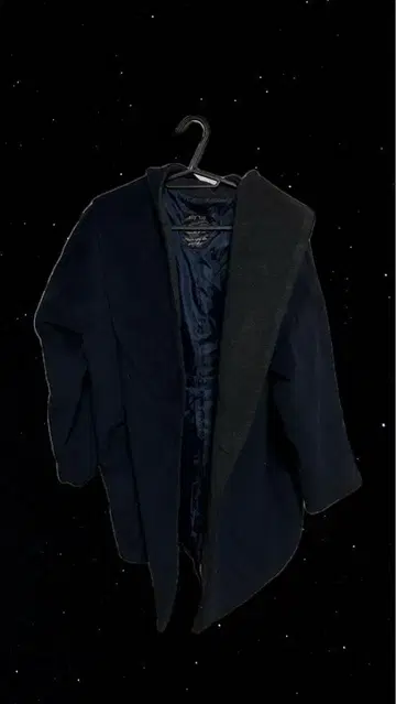 팁 탑 후드 부착 네이비 코트