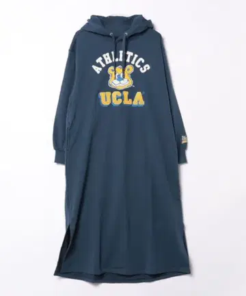 [ UCLA ] 후드 부착 맨투맨 원피스 네이비