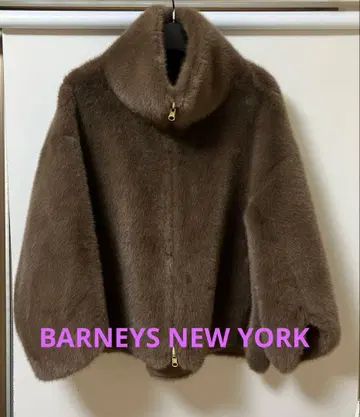BARNEYS NEW YORK 2WAY 인조 모피 블루종
