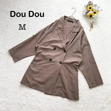 [ DouDou ] 트렌치코트 자켓 더블 버튼 브라운 계열 M