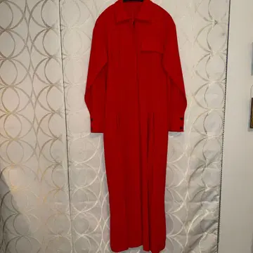 빨간색 오버 사이즈 롱 드레스