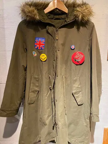 빈티지 모즈 코트 와펜 커스터마이즈 후드 사이즈 M