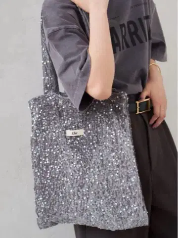 Uhr 스팽글 토트백 실버