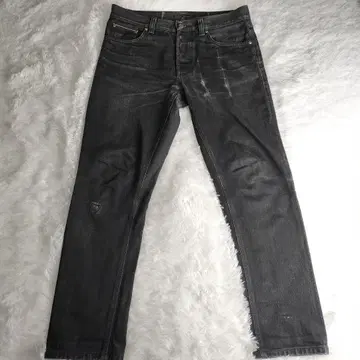 Nudie Jeans Co 다크 그레이 데미지 진 W32L30