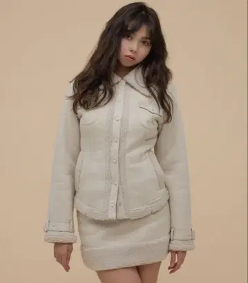 andmary Gigi mouton jacket beige 세트