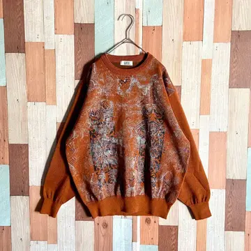 90s 00s 빈티지 울 니트 L 브라운 구제 의류 y2k