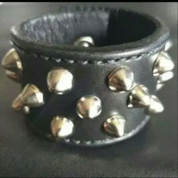 미니 콘 스터드 가죽 리스트 밴드 2 x 1ROW