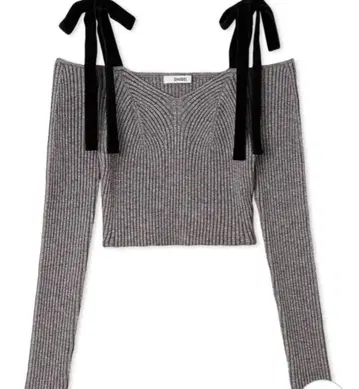 SNIDEL 숄더 리본 오프숄더 니트 풀오버