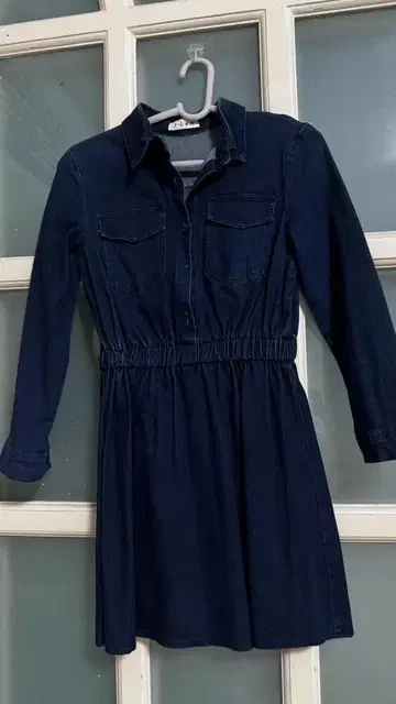 다크 블루 셔츠 원피스