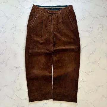 90s 유로 빈티지 2 턱 코듀로이 팬츠 트라우저 페이드