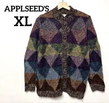 APPLSEED'S 올 패턴 가디건 [ XL ] 다크 계열 컬러풀 아우터